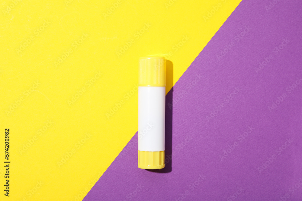 Concept of different office stationery with glue Concept of different office stationery with glue