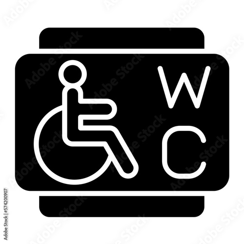Disabled Toilet Glyph Icon