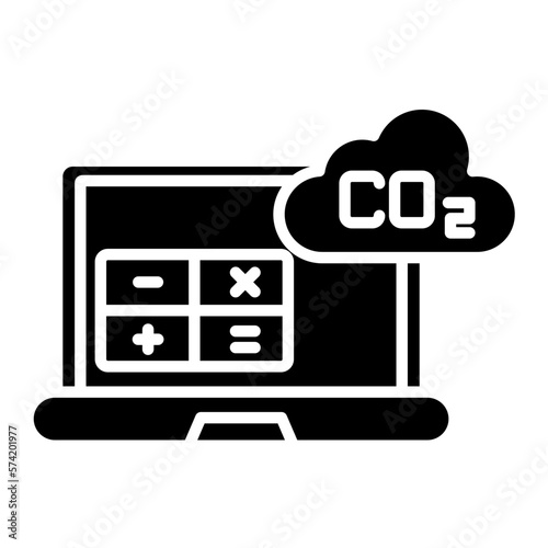 Carbon Footprint Calculator Glyph Icon