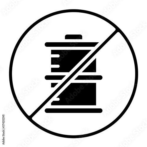 No Fossil Fuels Glyph Icon photo