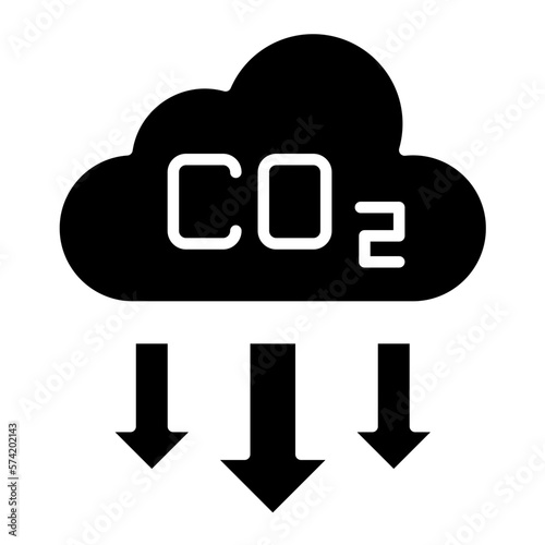 Reduce Co2 Emissions Glyph Icon