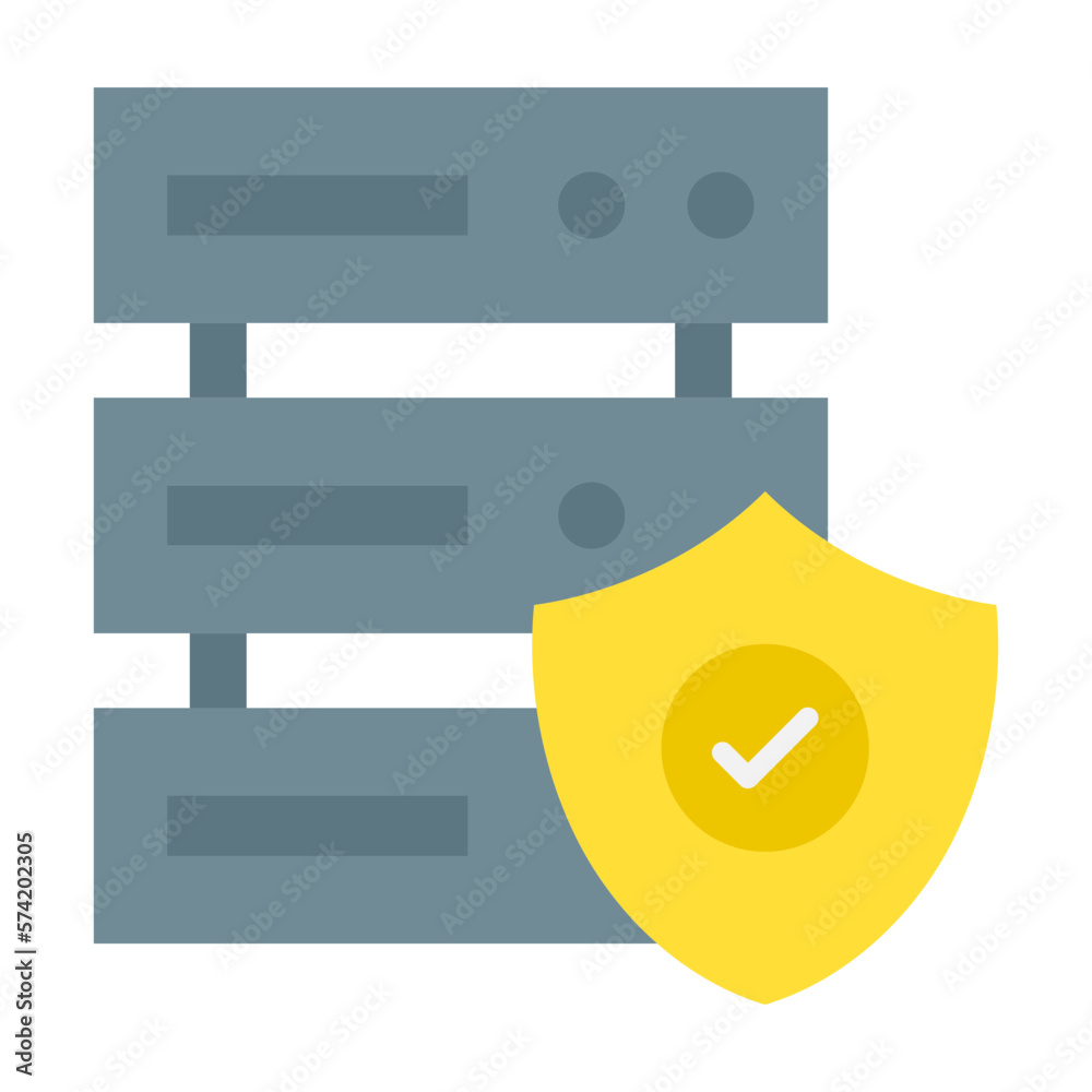 Database Security Flat Multicolor Icon