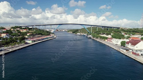 Juliana bridge Curacao Willemstad Drone fliying