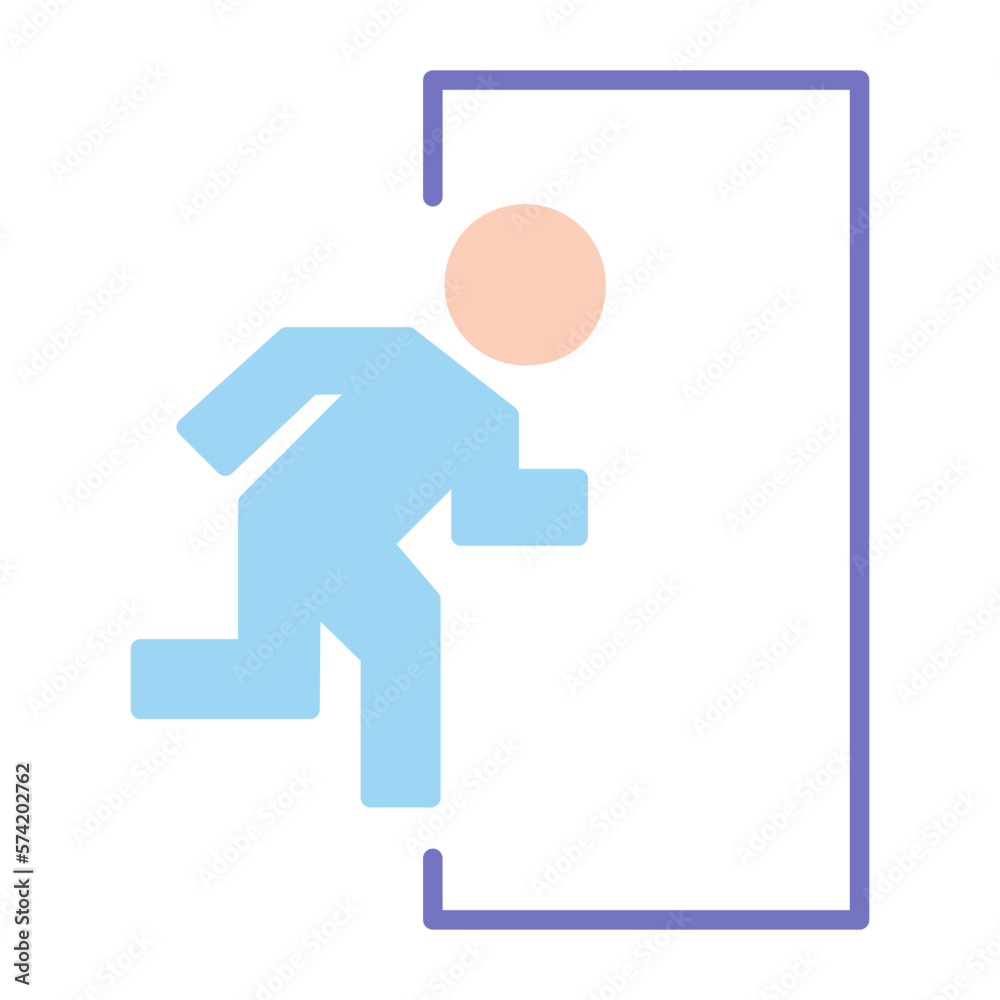 Fire Exit Flat Multicolor Icon Fire Exit Flat Multicolor Icon