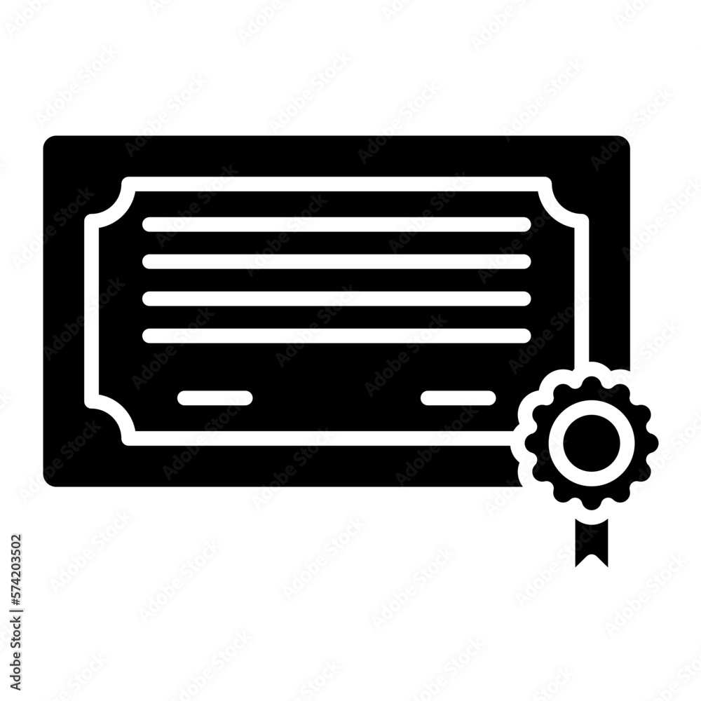 Certificates Glyph Icon Certificates Glyph Icon