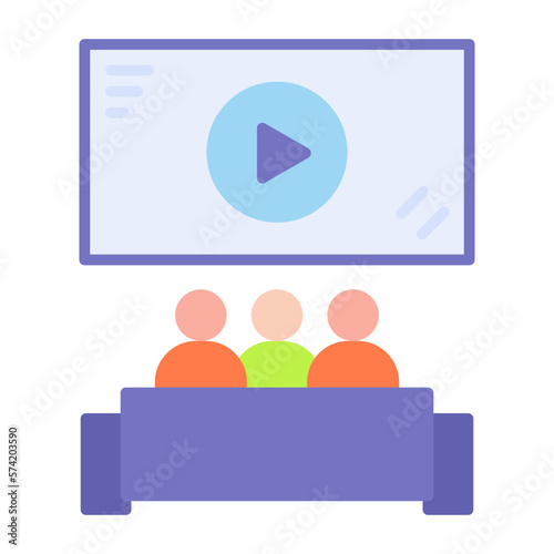 Cinema Flat Multicolor Icon