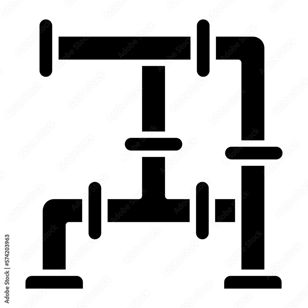 Piping Glyph Icon Piping Glyph Icon
