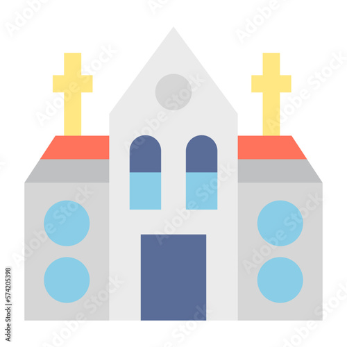 Church Flat Multicolor Icon