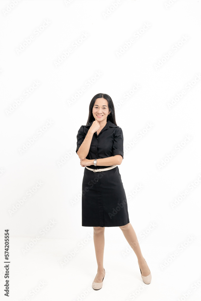 Portrait Confident Smile Business Designer Asian Woman Pink Office Suit Asian Business Girl Startup Success Leader Business Power Woman Executive Person Looking at Camera Copy Space Isolated White