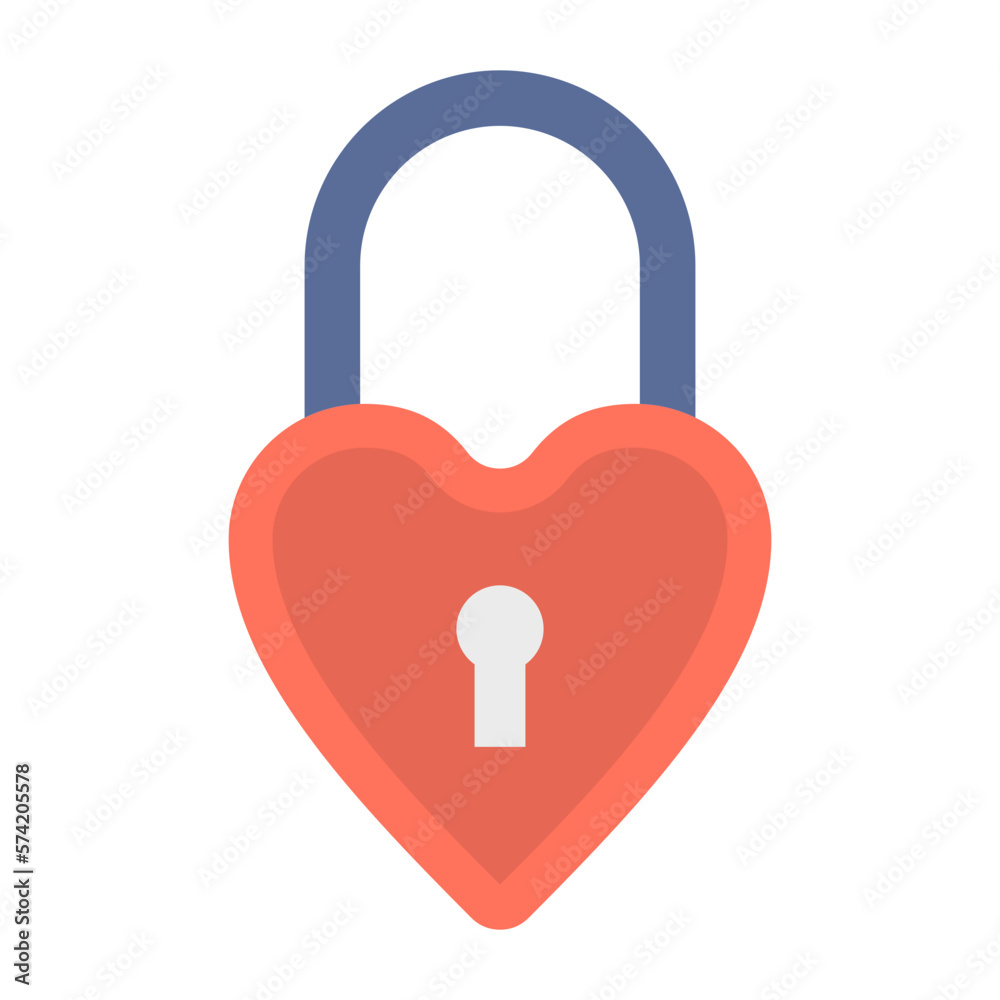 Wedding Padlock Flat Multicolor Icon Wedding Padlock Flat Multicolor Icon