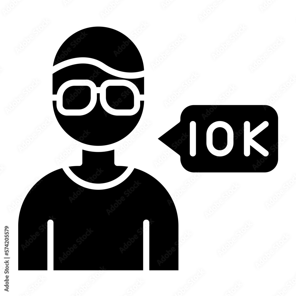 Nano Influencer Glyph Icon Nano Influencer Glyph Icon