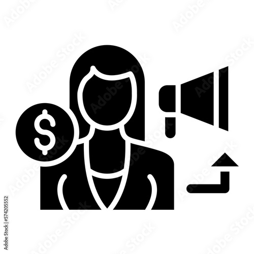 Influencer Sponsorship Glyph Icon