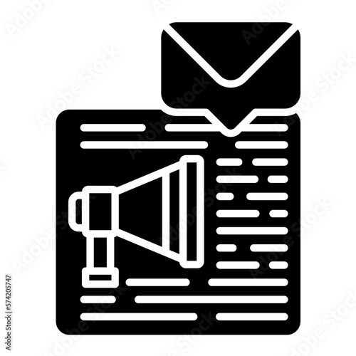 Email Direct Marketing Glyph Icon