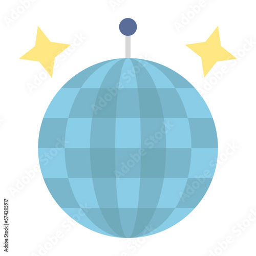 Disco Ball Flat Multicolor Icon