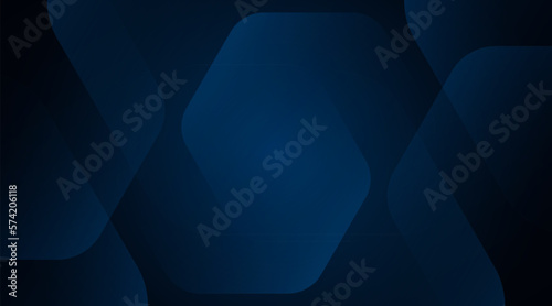 Dark blue abstract background with geometric shapes. Elegant dark gradient geometric graphic elements. Modern futuristic concept. Suit for poster, banner, brochure, corporate, web. Vector illustration