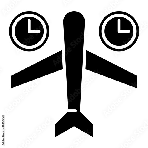 Jet Lag Glyph Icon