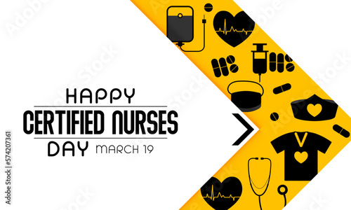 Certified Nurses day is celebrated annually on March 19 worldwide, it is the day when nurses celebrate their nursing certification. Vector illustration