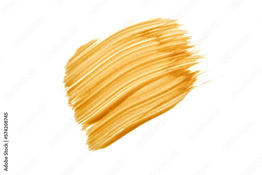 Gold acrylic brushstroke on a white background Gold acrylic brushstroke on a white background