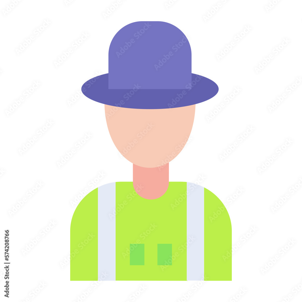 Male Farmer Flat Multicolor Icon