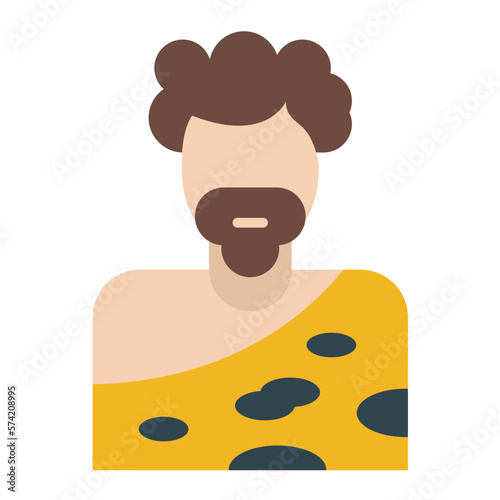 Caveman Flat Multicolor Icon