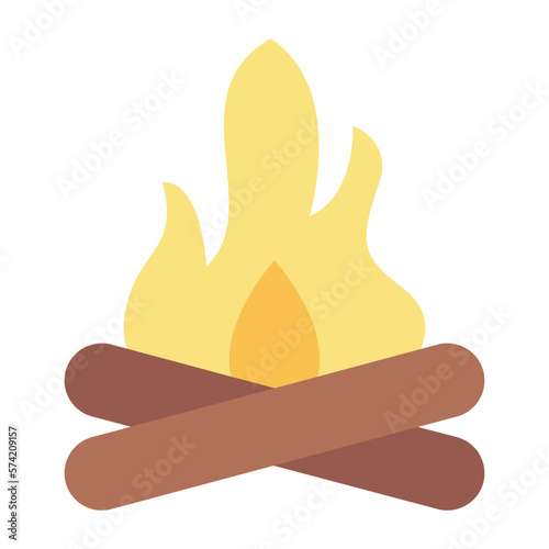 Bonfire Flat Multicolor Icon