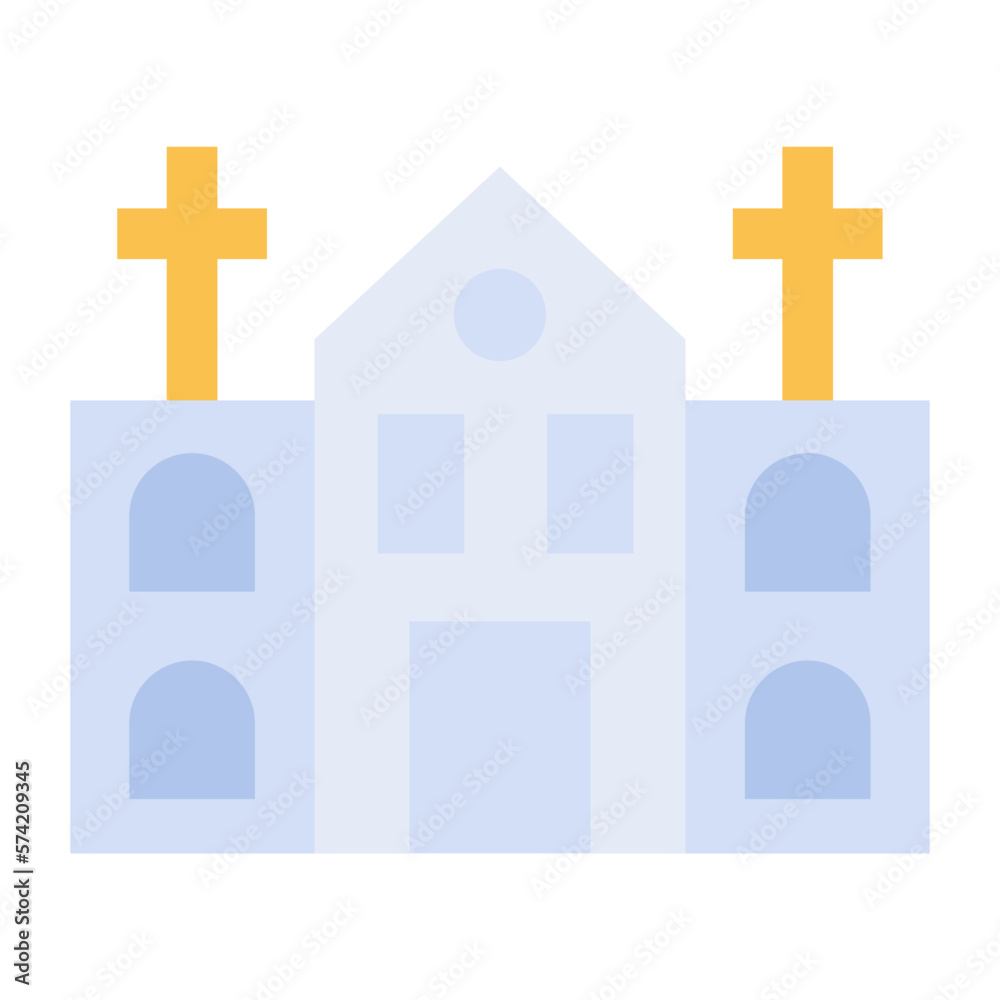 Obraz premium Church Flat Multicolor Icon