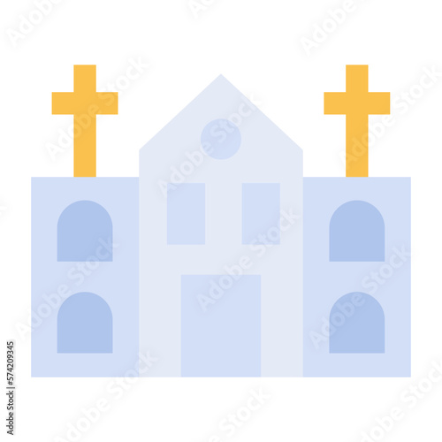 Church Flat Multicolor Icon