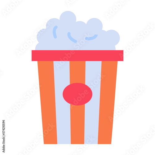 Popcorn Flat Multicolor Icon