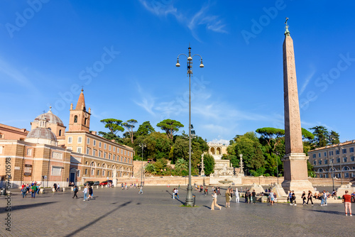 Piazza del Popolo square in Rome, Italy
