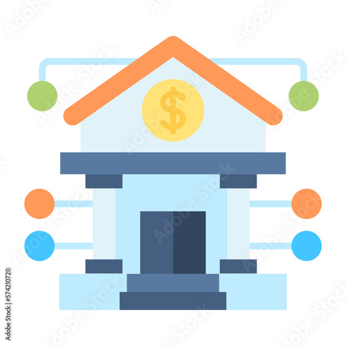 Online Banking Flat Multicolor Icon