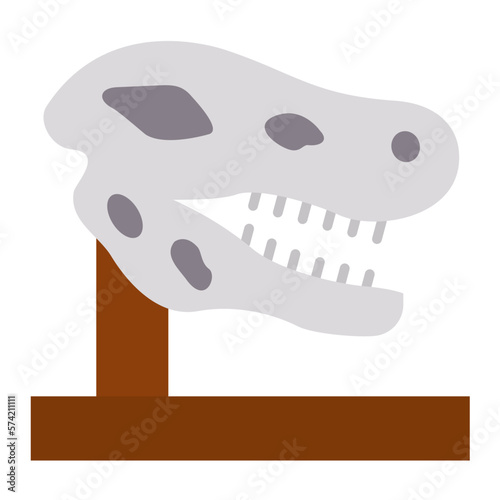 Dinosaur Fossil Flat Multicolor Icon