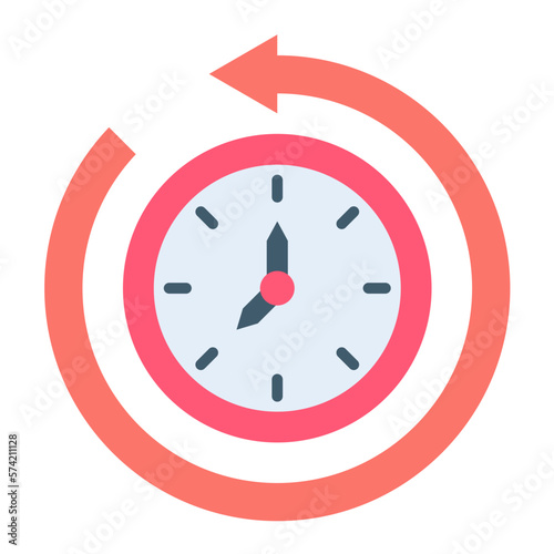 Free Download Return to the Past Flat Multicolor Icon - GFXLoad