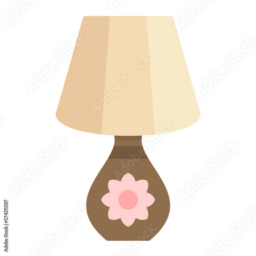 Table Lamp Flat Multicolor Icon