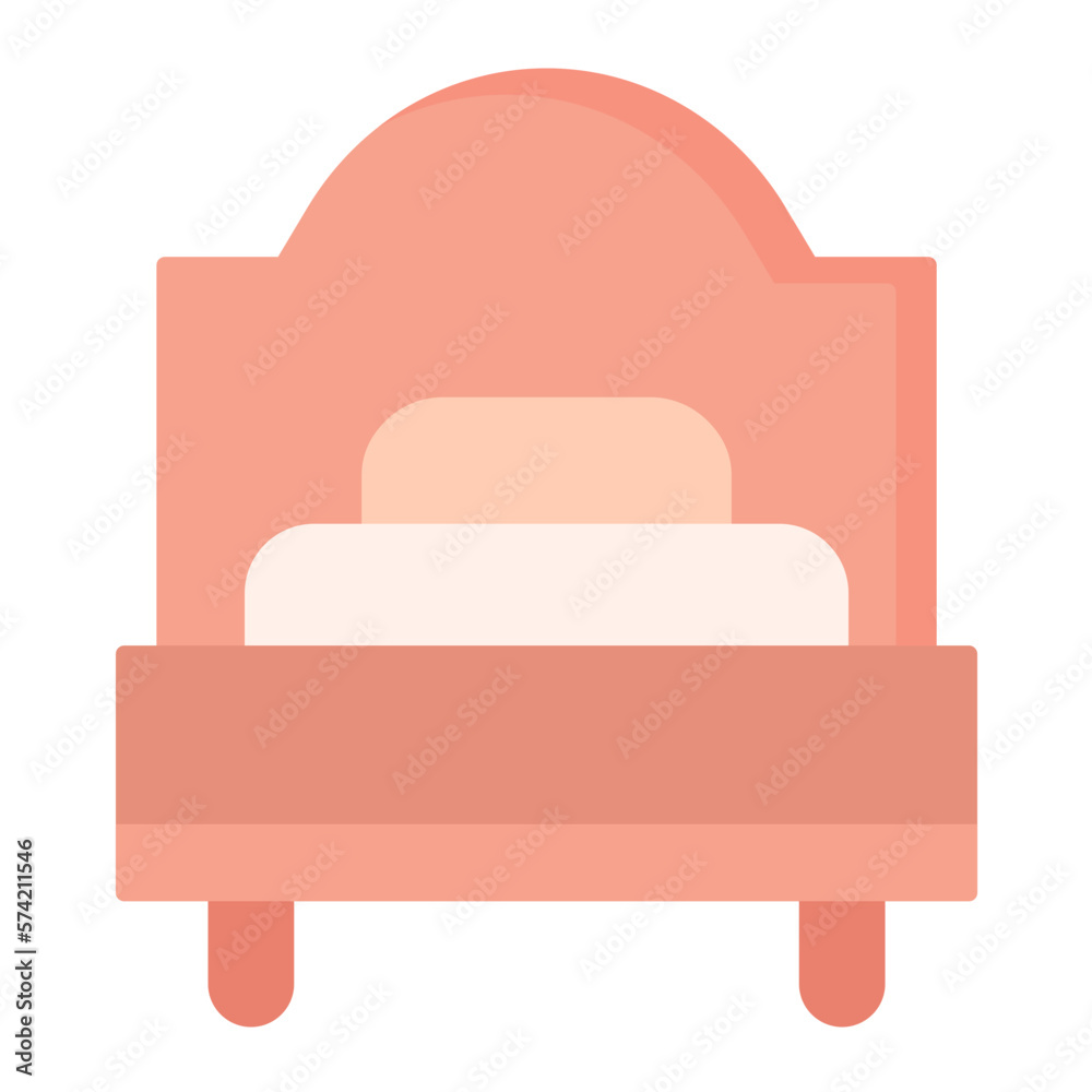 Single Bed Flat Multicolor Icon