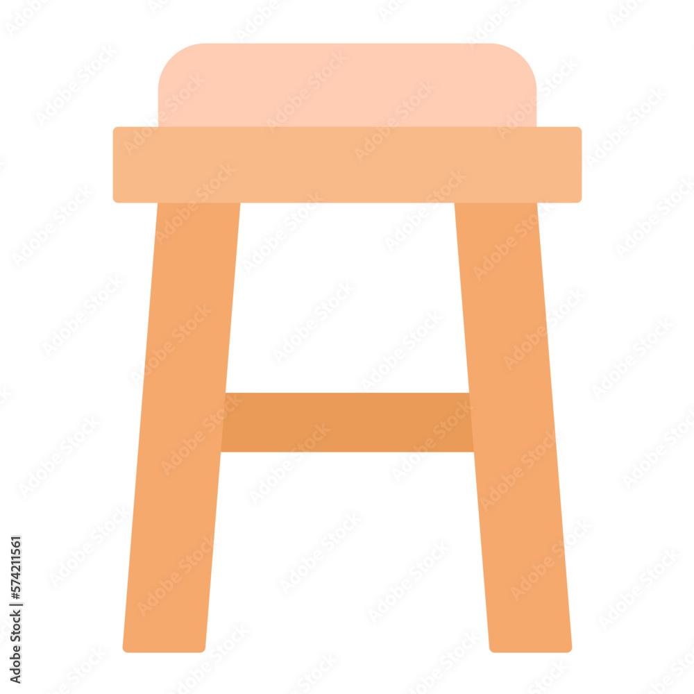 Stool Flat Multicolor Icon Stool Flat Multicolor Icon