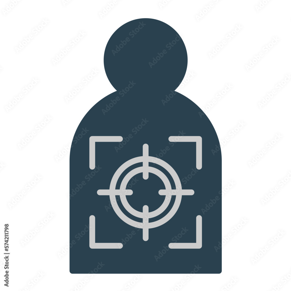 Police Shooting Flat Multicolor Icon Police Shooting Flat Multicolor Icon