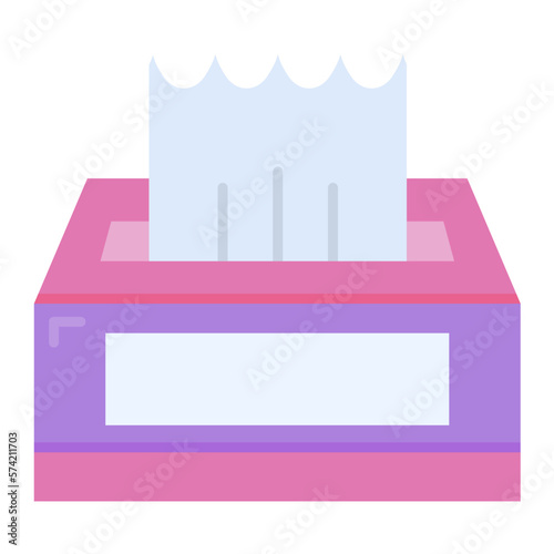 Tissue Box Flat Multicolor Icon