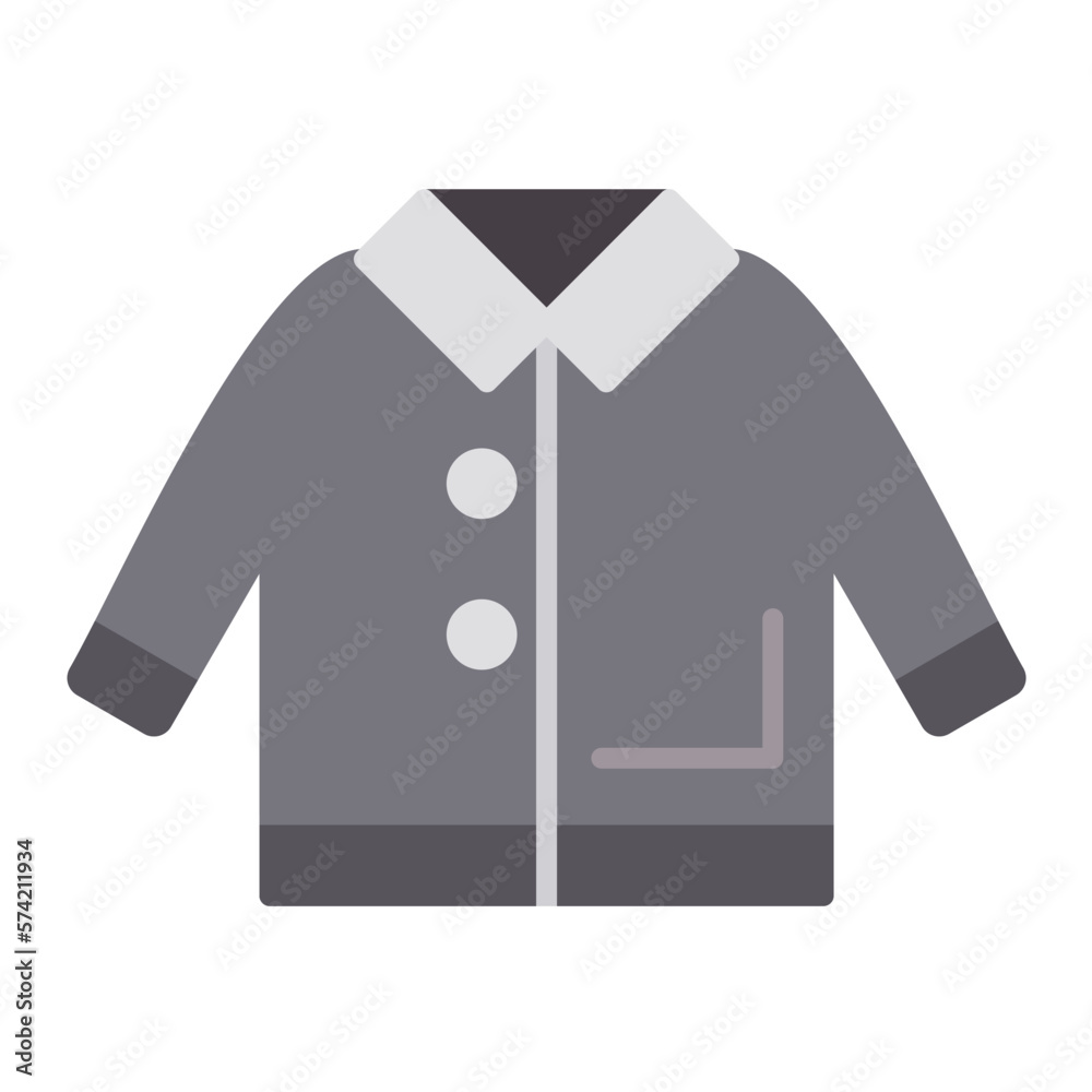 Naklejka premium Winter Jacket Flat Multicolor Icon