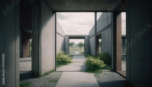 exterior of an open building made of concrete © Ai Art Director