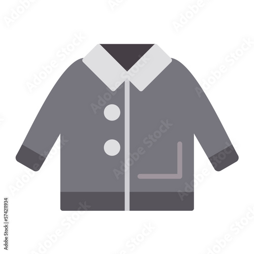 Winter Jacket Flat Multicolor Icon