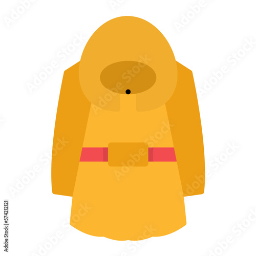 Winter Coat Flat Multicolor Icon