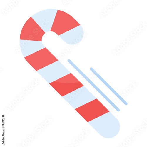Candy Cane Flat Multicolor Icon