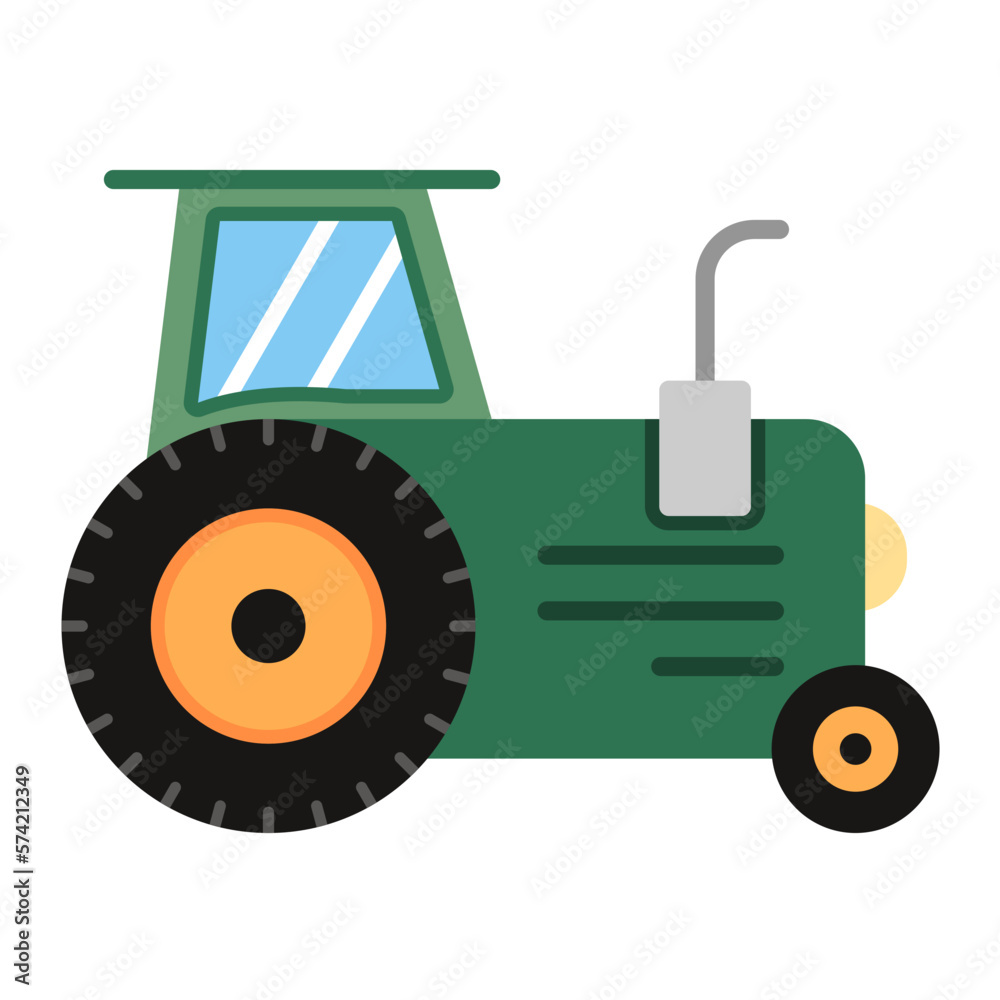 Obraz premium Tractor Flat Multicolor Icon