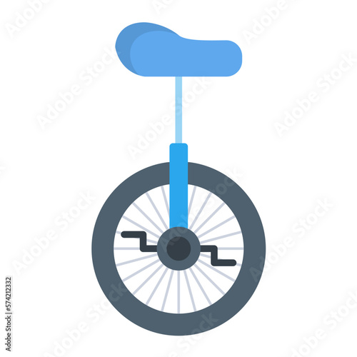 Monocycle Flat Multicolor Icon