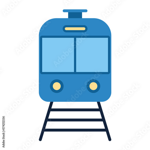 Train Flat Multicolor Icon