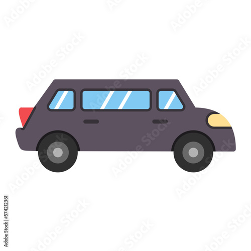 Limousine Flat Multicolor Icon
