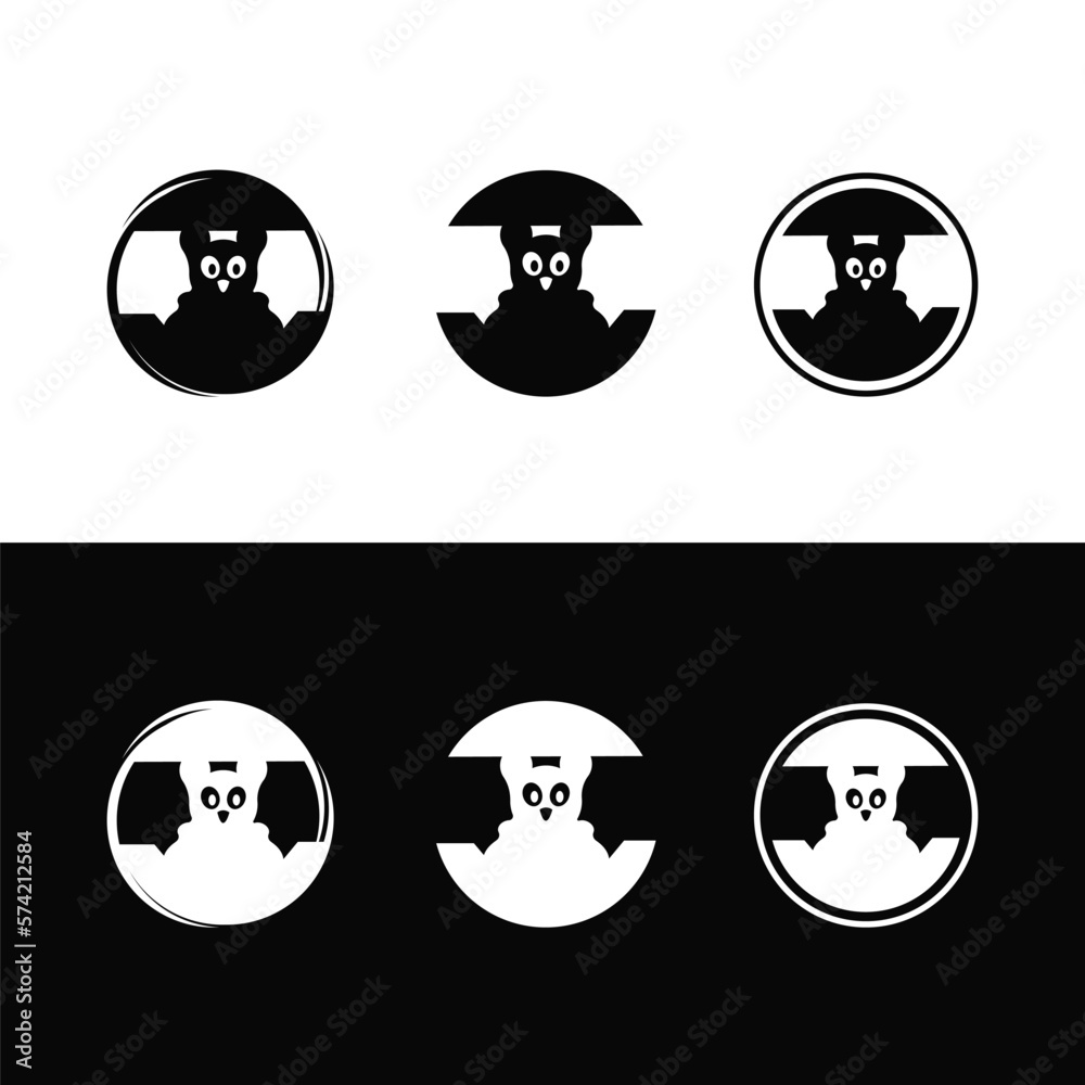 Circle shape with cute panda inside . Panda icon Circle shape with cute panda inside . Panda icon