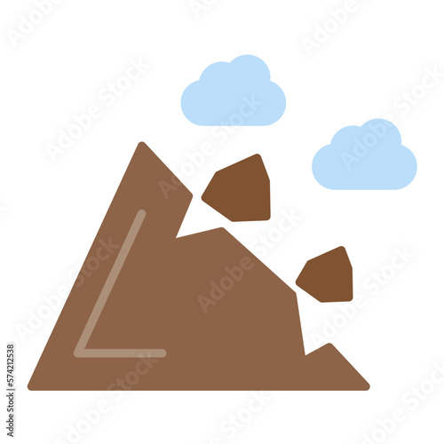Landslide Flat Multicolor Icon