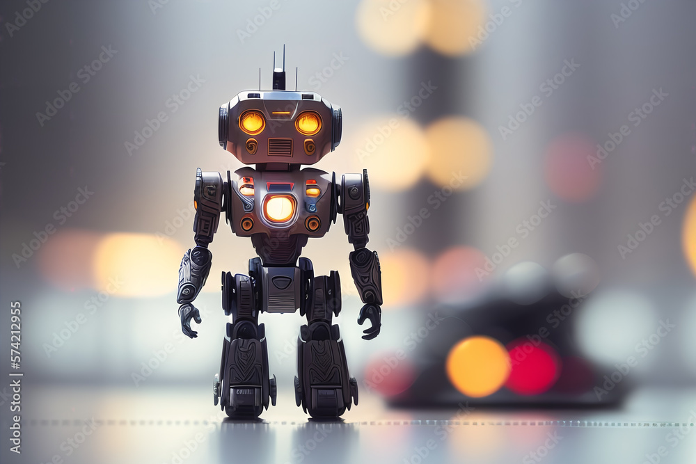 Fototapeta premium Robot in space fantasy, illustration. Generative AI