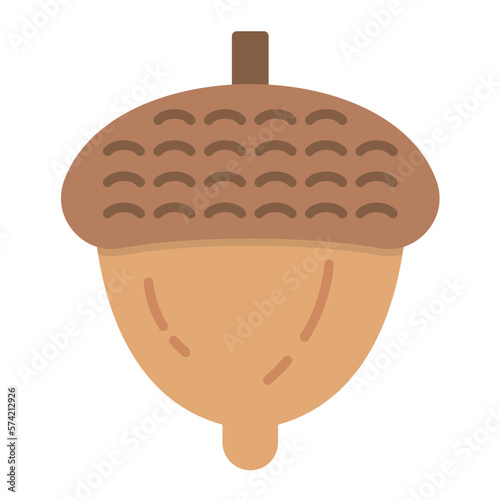 Acorn Flat Multicolor Icon